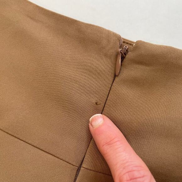 Calvin Klein Cotton Blend Tan/Neutral A-Line Skirt, Full, Classic, Size 6 - Picture 9 of 11